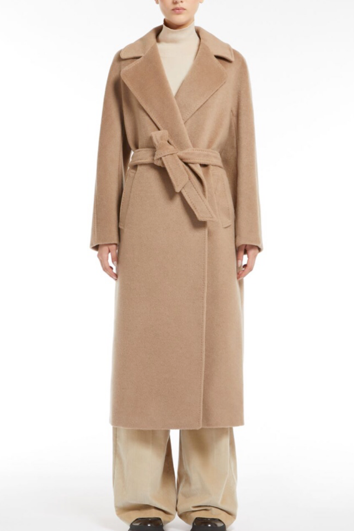 Weekend max mara cappotto vestaglia in lana e alpaca cammello