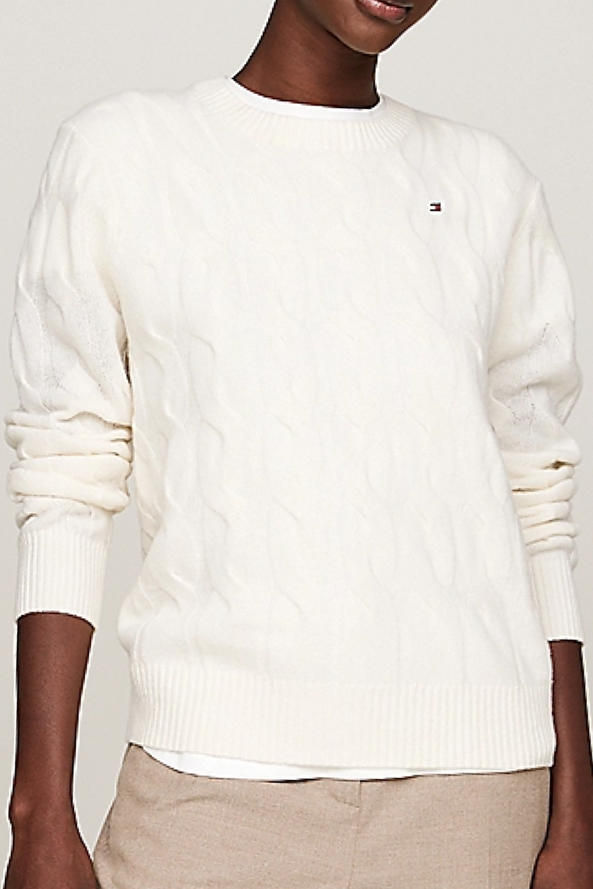 Tommy Hilfiger pullover a maglia intrecciata ivory