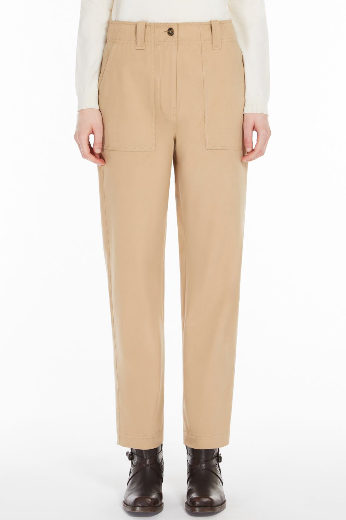 Weekend max mara pantalone in drill di cotone beige