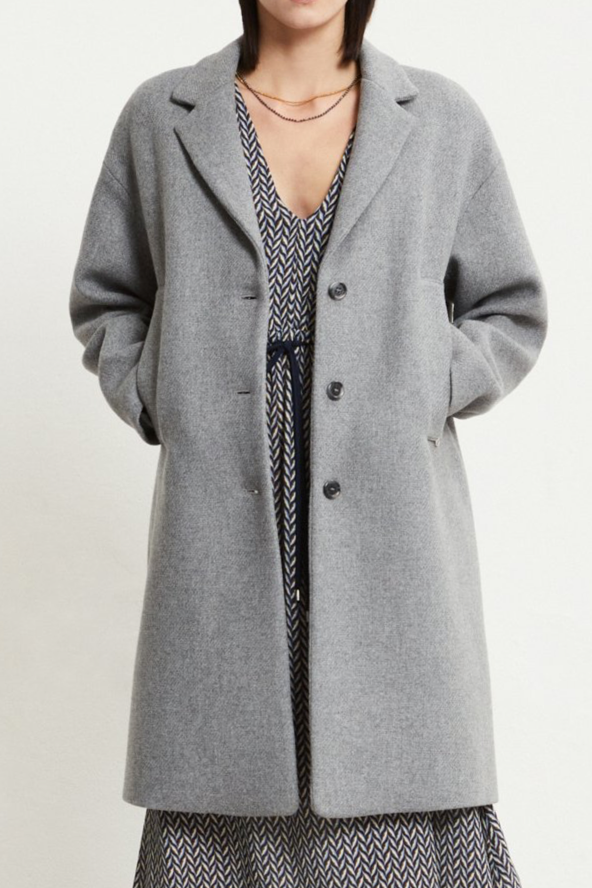 Ottod’ame cappotto midi in misto lana